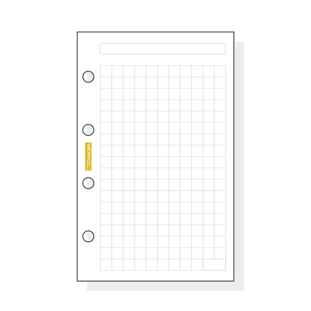 Finocam C140 Recambio para Agendas Classic - Cuadriculado - Formato 601 - 56x89x5mm - Color Blanco 1
