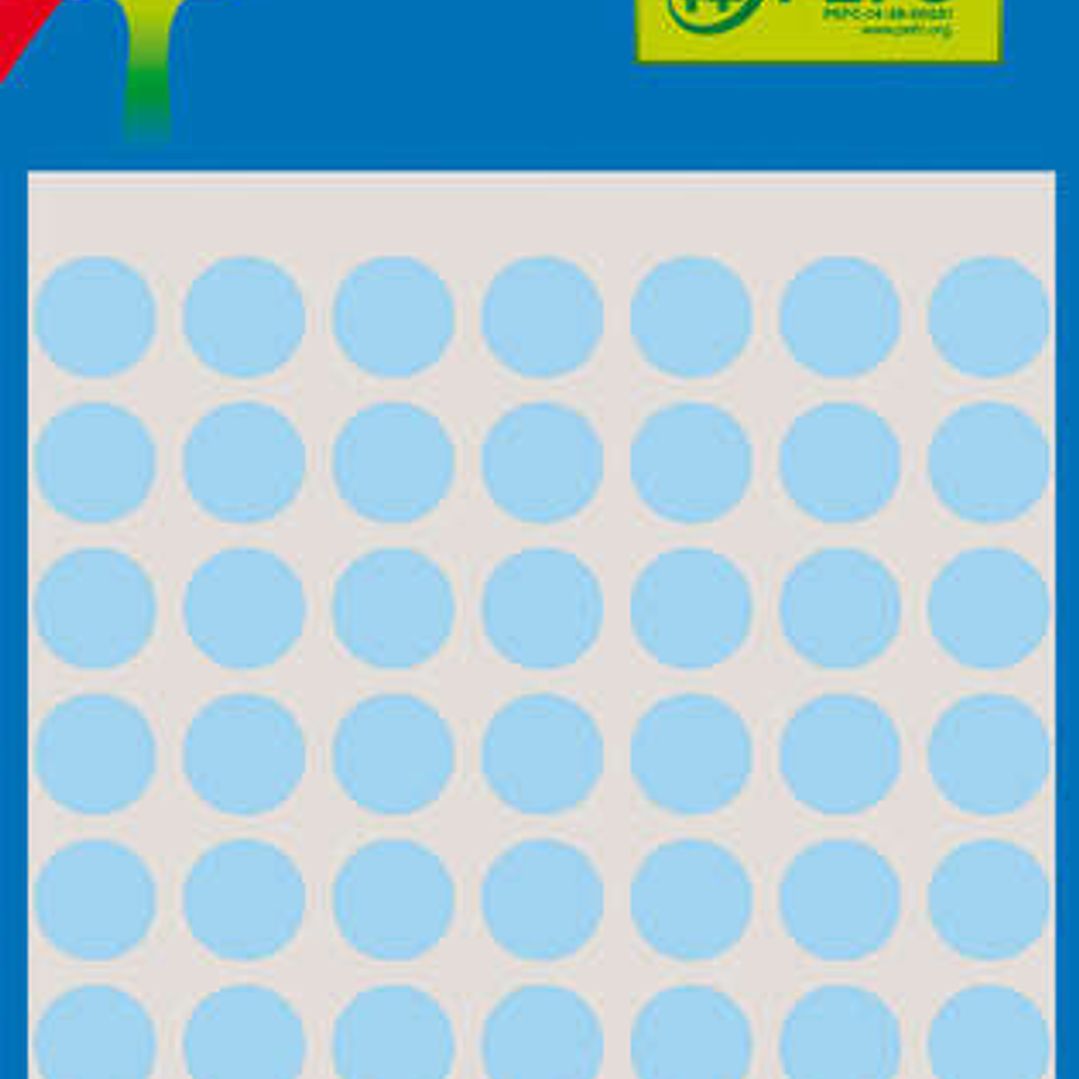 Apli Minibolsa de 315 Etiquetas Redondas Ø 10mm - 5 Hojas por 63 Etiquetas - Adhesivo Permanente - Color Azul 1