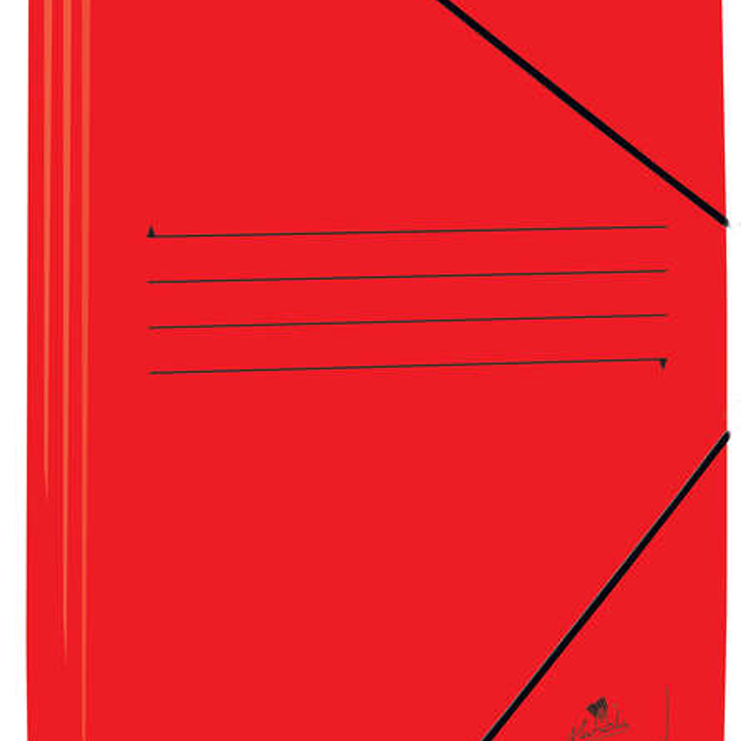 Mariola Carpeta de Carton Estucado con Solapas Folio 500gr/m2 - Medidas 34x25x1cm - Cierre con Goma Elastica - Color Rojo 1