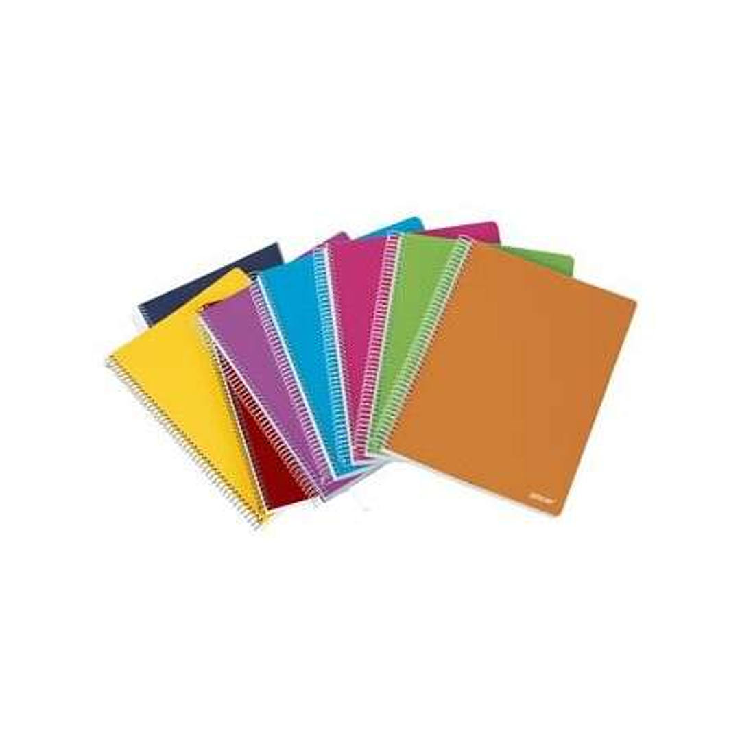 Ancor Classic Stripes Cuaderno Espiral Tamaño Folio Pautado Horizontal - 80 Hojas 90gr - Tapa de Plastico - Colores Surtidos 1