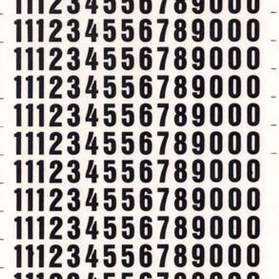 Apli Numeros Transferibles - 8mm - Faciles de Aplicar - Resistentes al Agua - Negros 1