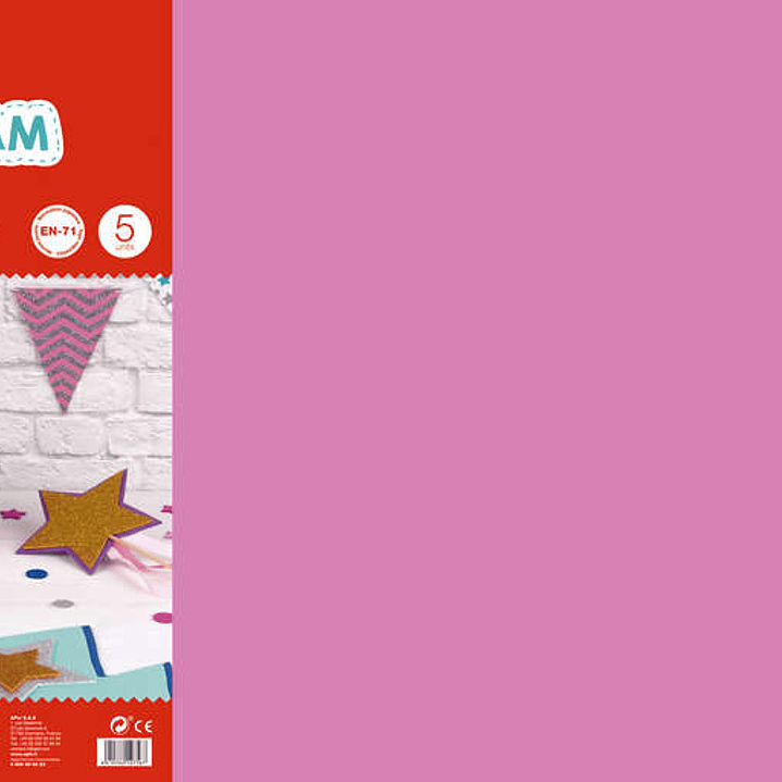 Apli Goma Eva Rosa 600x400 - 5 Hojas de Espuma Suave y Flexible 1