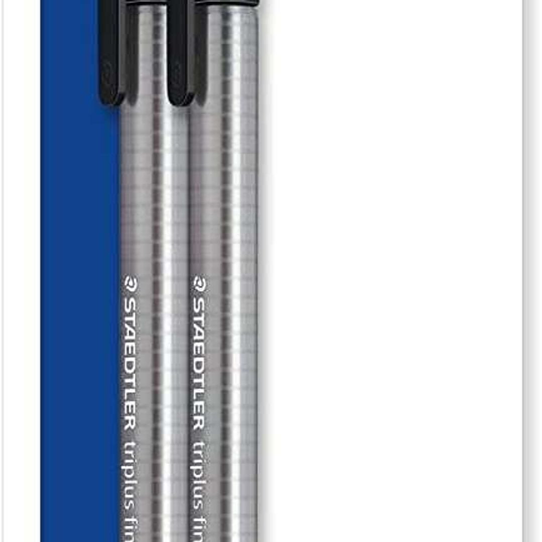 Staedtler Triplus Fineliner 334 Pack de 2 Rotuladores de Punta Fina - Trazo de 0.3mm Aprox - Diseño Ergonomico - Tinta Base de Agua - Color Negro 1