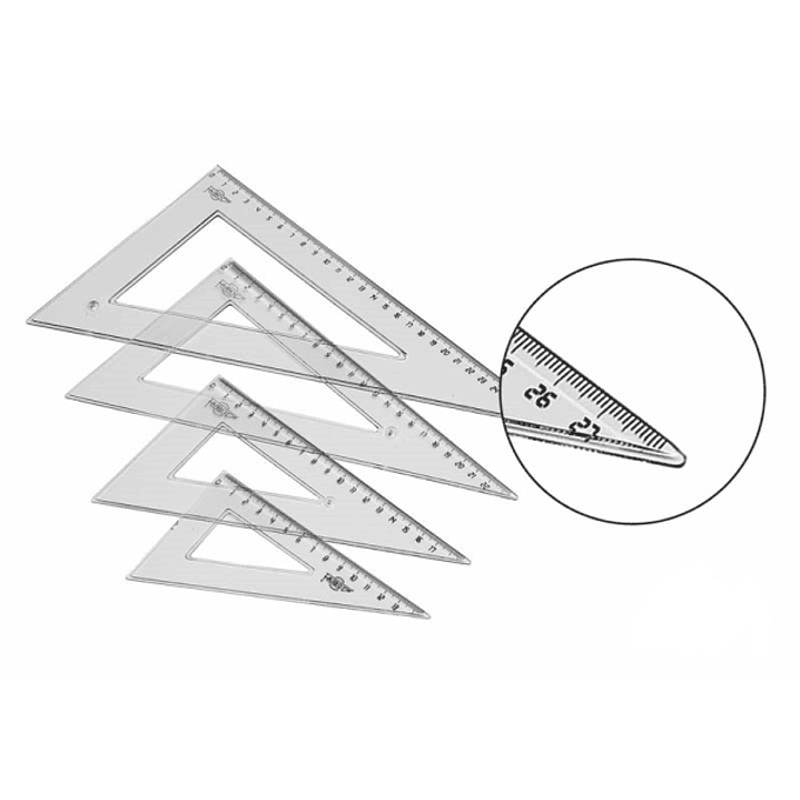 Faibo Cartabon Escolar Graduado de 30cm - Biselado y Reborde para Tinta - Transparente 1