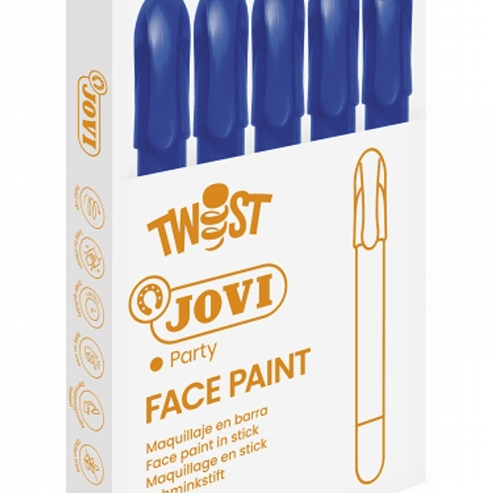 Jovi Twist Stick de Pintura de Cara - Hipoalergenico - Base Agua - Facil Aplicacion - Gran Cubricion - Seca Rapido - Facil de Retirar - sin Parabenos  1