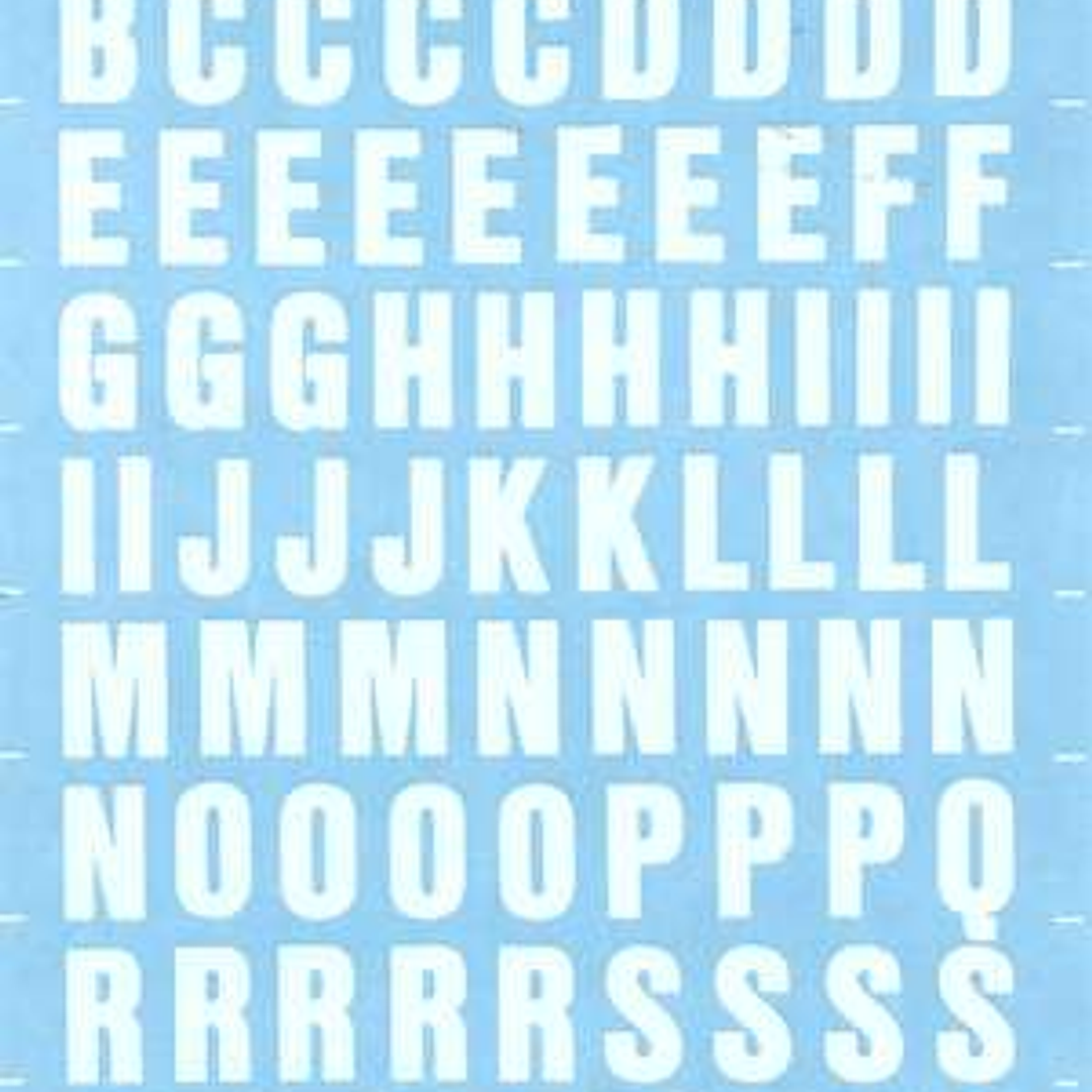 Apli Letras Transferibles Blancas 12mm - Facil Aplicacion - 117 Caracteres - Resistente al Agua - Versatil Blanco 1