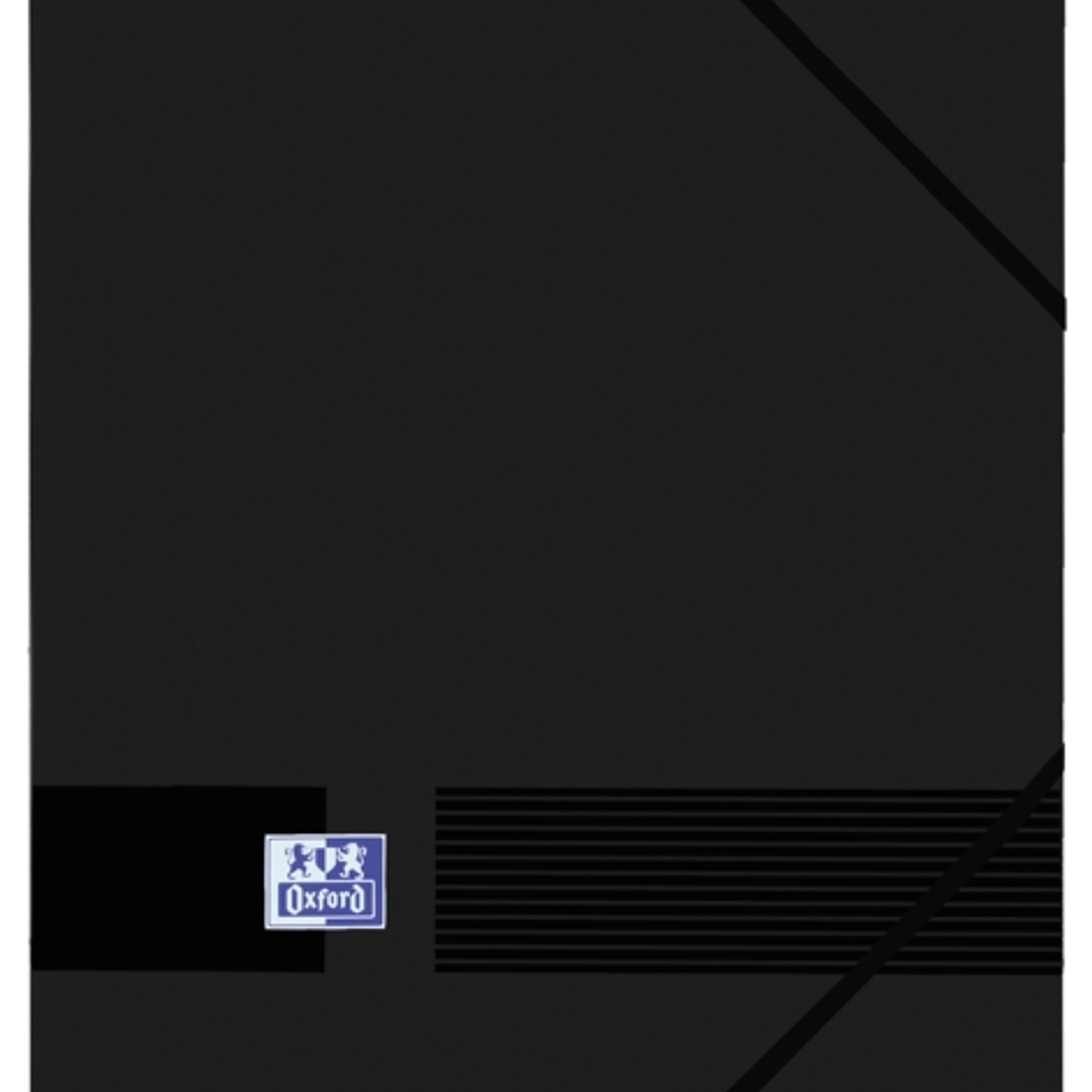 Oxford Live & Go A4+ Carpeta de Gomas - Tapa de Plastico Opaco - 3 Solapas - Lomo de 30mm - Color Negro 1