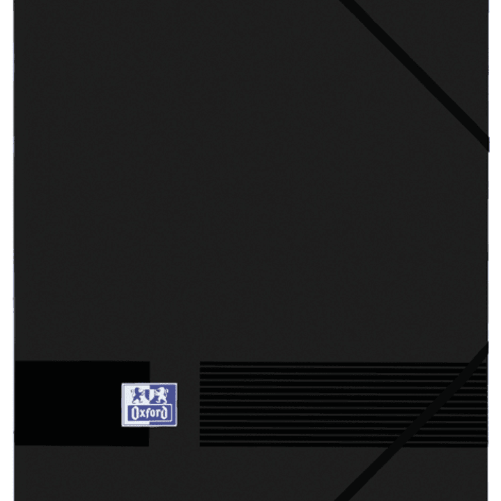 Oxford Live & Go A4+ Carpeta de Gomas - Tapa de Plastico Opaco - 3 Solapas - Lomo de 30mm - Color Negro 1