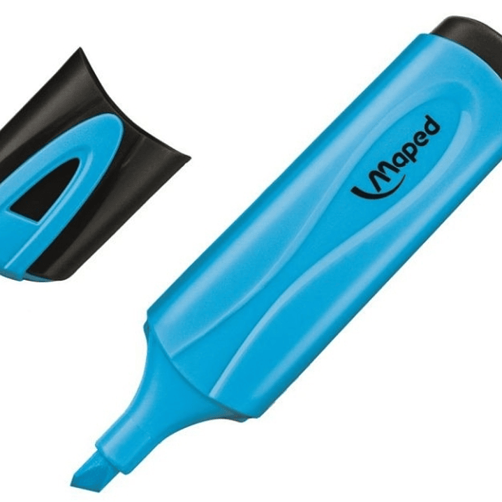 Maped Peps Classic Marcador Fluorescente - Punta Biselada - Trazo de 1 a 5mm - Ideal para Subrayar y Resaltar - Color Azul 1