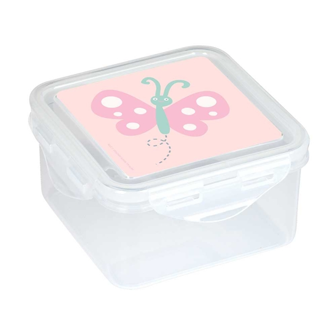 Safta Mariposa Fiambrera de 1.27L - PVC sin BPA - Cierre Hermetico a Presion - 130x130x75mm - Color Transparente 1