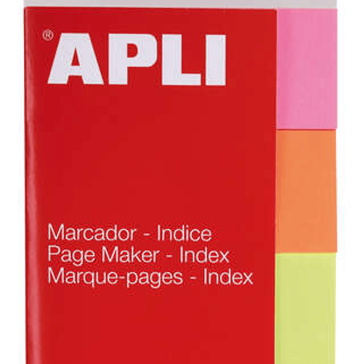 Apli Pack de 160 Indices Adhesivos de Papel 50x20mm - 40 Indices por Color - Faciles de Despegar - Organiza Tus Documentos - Colores Amarillo, Rosa, N 1