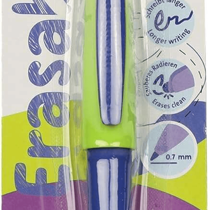 Pelikan Roller Erase 2.0 Boligrafo - Empuñadura Ergonomica Antifatiga - Duracion Larga de la Tinta - Cuerpo del Mismo Color de Escritura - Color Azul 1