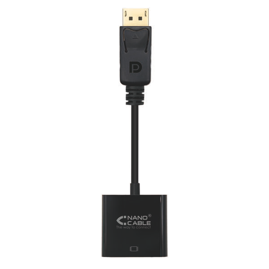 Nanocable Conversor Displayport a SVGA - Displayport /M-SVGA/H - 15 cm - Color Negro 1