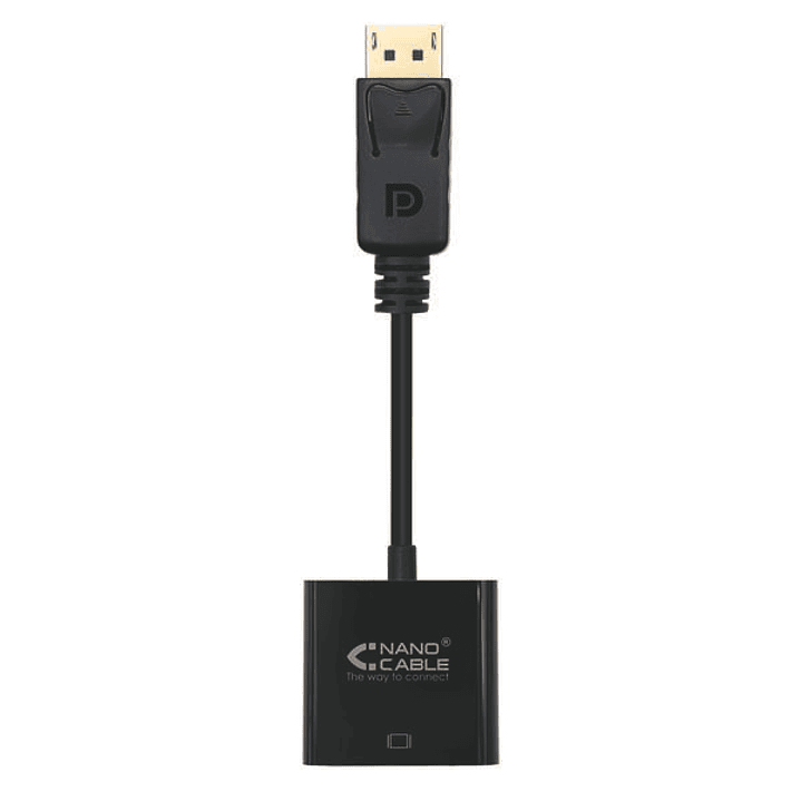 Nanocable Conversor Displayport a SVGA - Displayport /M-SVGA/H - 15 cm - Color Negro 1
