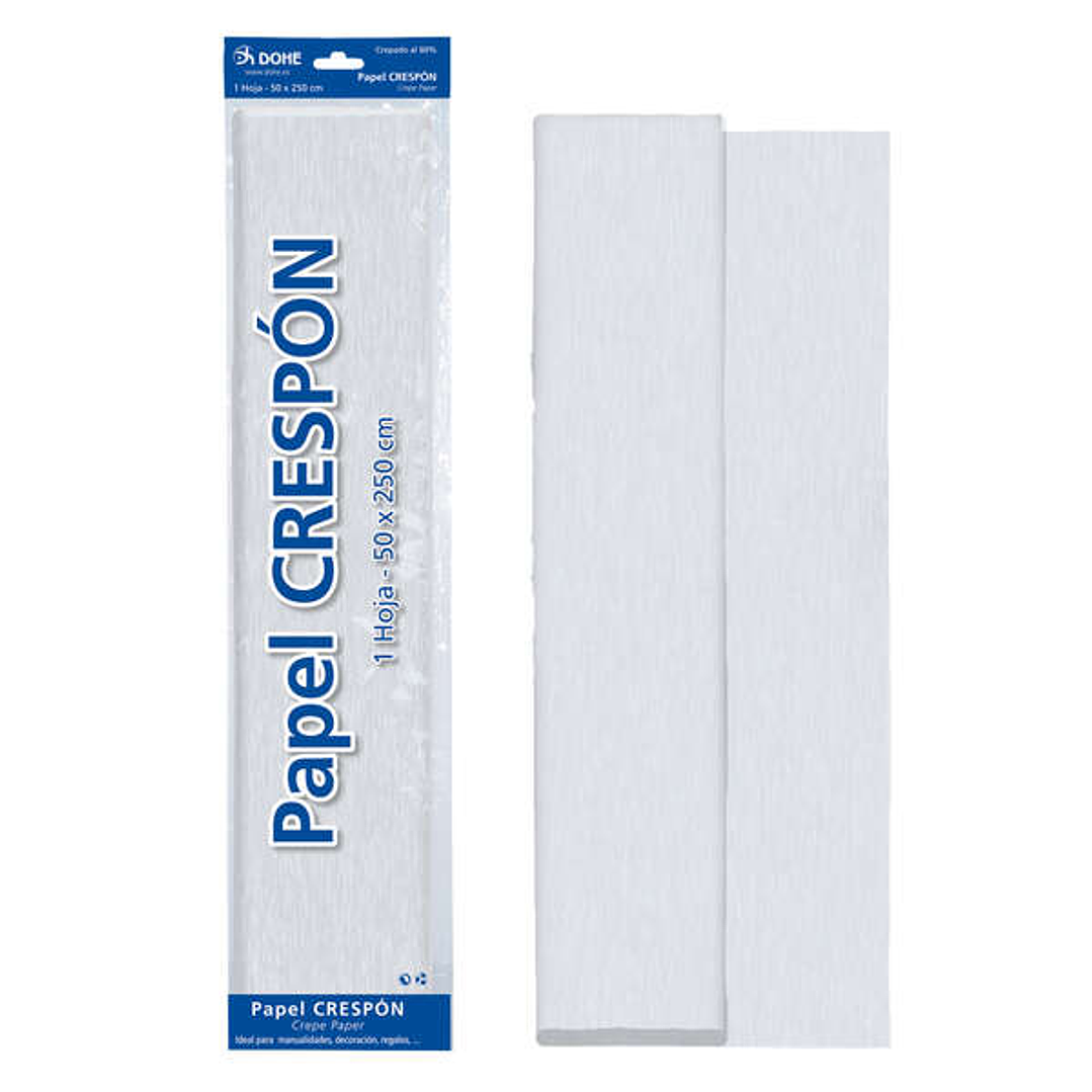 Dohe Papel Crespon de 30g - Crepado al 60 % - Ideal para Manualidades y Decoracion - Hoja de 50x250cm 1