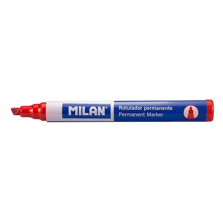 Milan Rotulador Permanente Punta Biselada - Punta 1 - 4mm - Tinta a Base de Alcohol - Color Rojo 1