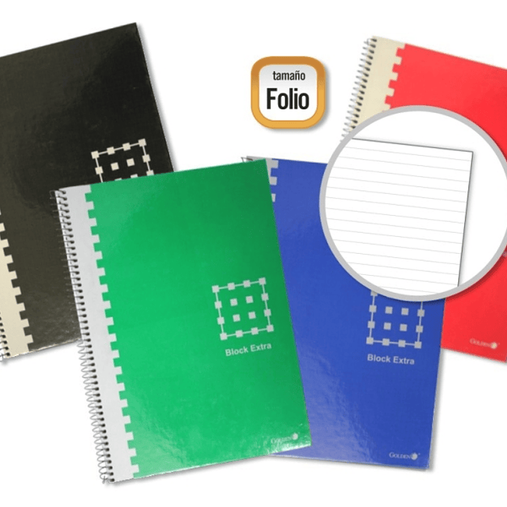 Golden Cuaderno Espiral Folio 80 Hojas 60grs 1 Raya - Margen Remarcado - Tapa Extradura - Colores Surtidos 1