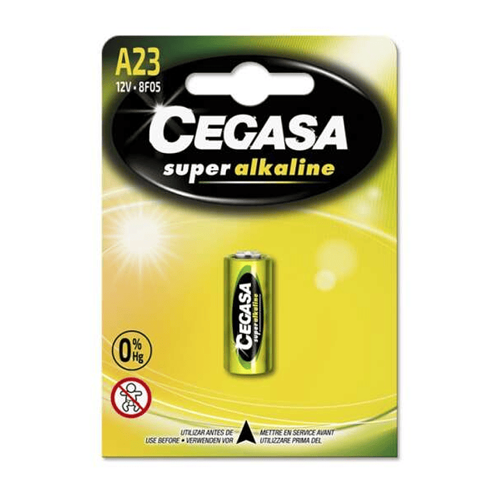 Cegasa Super Alcalina 8F05 Pack de 1 Pila A23 12V - Alta Tecnologia - Fiabilidad - Elevado Rendimiento - Maximas Prestaciones 1