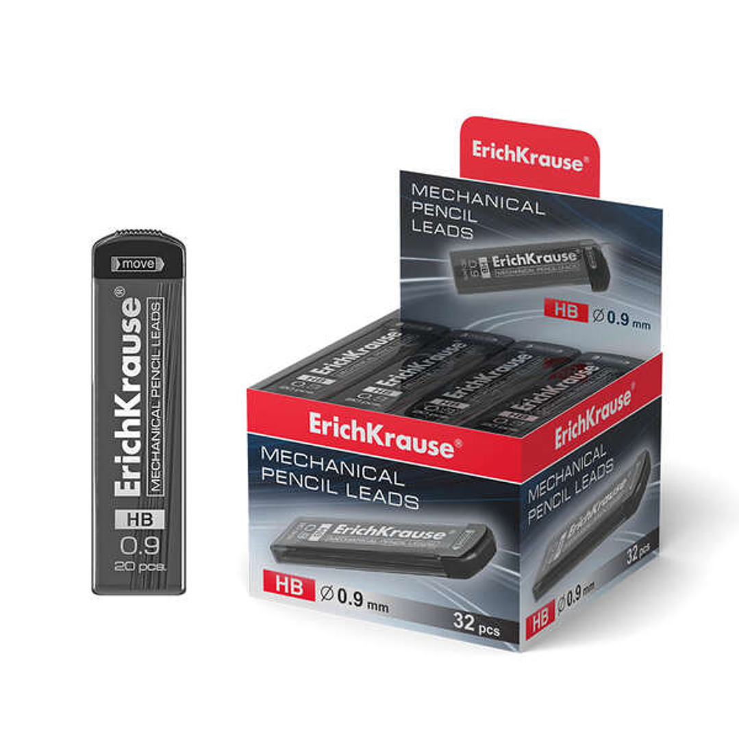 Erichkrause Pack de 20 Minas HB de Recambio para Portaminas - Grosor 0.9mm - Color Negro 1