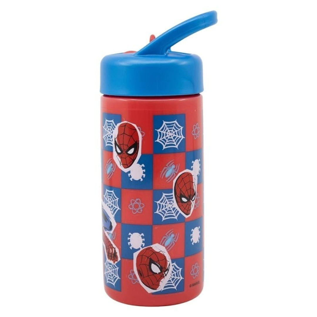Safta Spider-Man Attack Botella 410ml - PVC Sin BPA - 7.4x17.8x6.4cm - Color Rojo y Azul 1