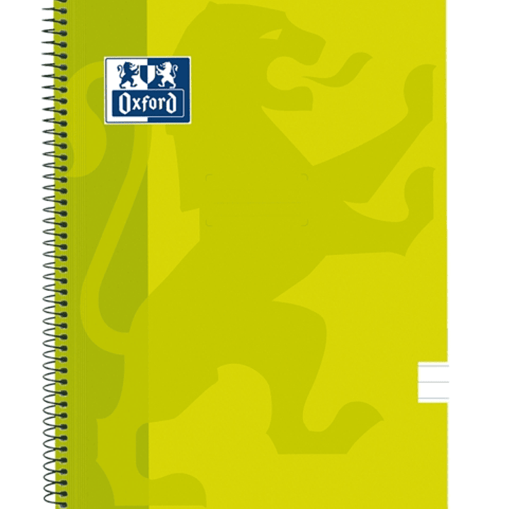 Oxford School Classic Cuaderno Espiral Tapa de Plastico Folio - 80 Hojas - 1 Linea con Margen - Ideal para Estudiantes - Color Lima 1