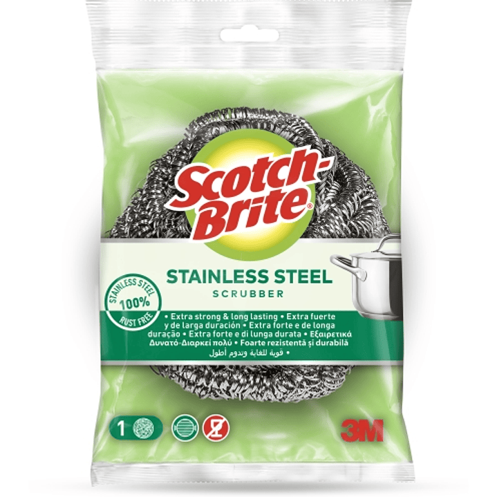 Scotch-Brite Estropajo de Acero Inoxidable - Color Gris Metalizado 1