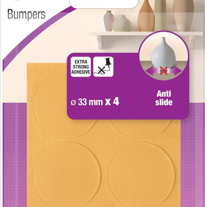 3M Pack de 4 Almohadillas Adhesivas Antideslizamiento - 33mm de Diametro - Color Transparente 1