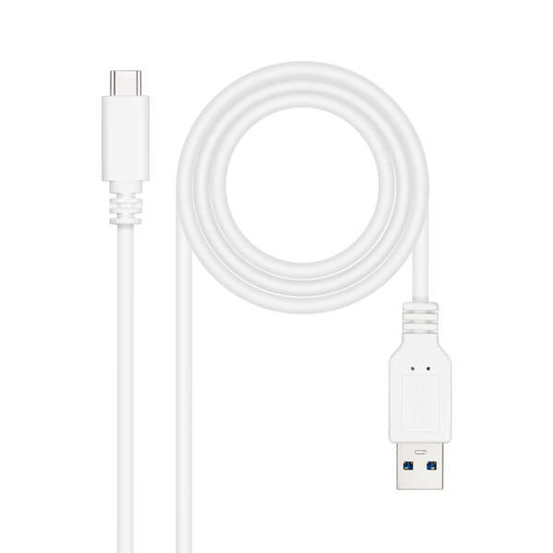 Nanocable Cable USB 3.1 Gen2 10Gbps 3A USB-C/M-A/M - 1.5m - Color Blanco 1