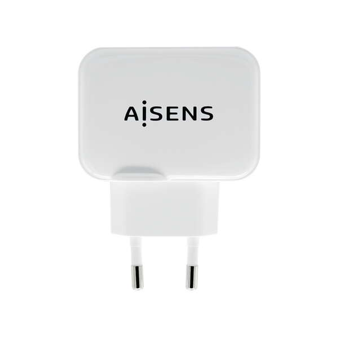 Aisens Cargador USB 17W 5V/3.4A - 2xUSB con Control AI - Color Blanco 1