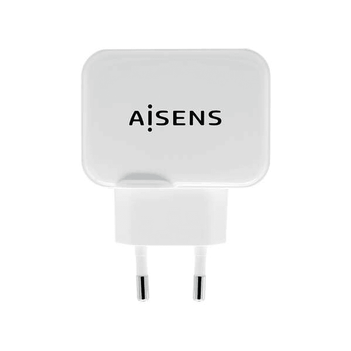 Aisens Cargador USB 17W 5V/3.4A - 2xUSB con Control AI - Color Blanco 1