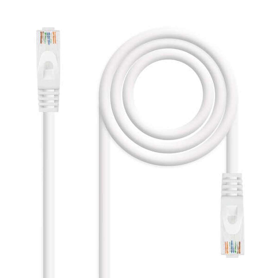 Nanocable Cable Red Latiguillo LSZH Cat.6A UTP AWG24 25cm - Color Blanco 1