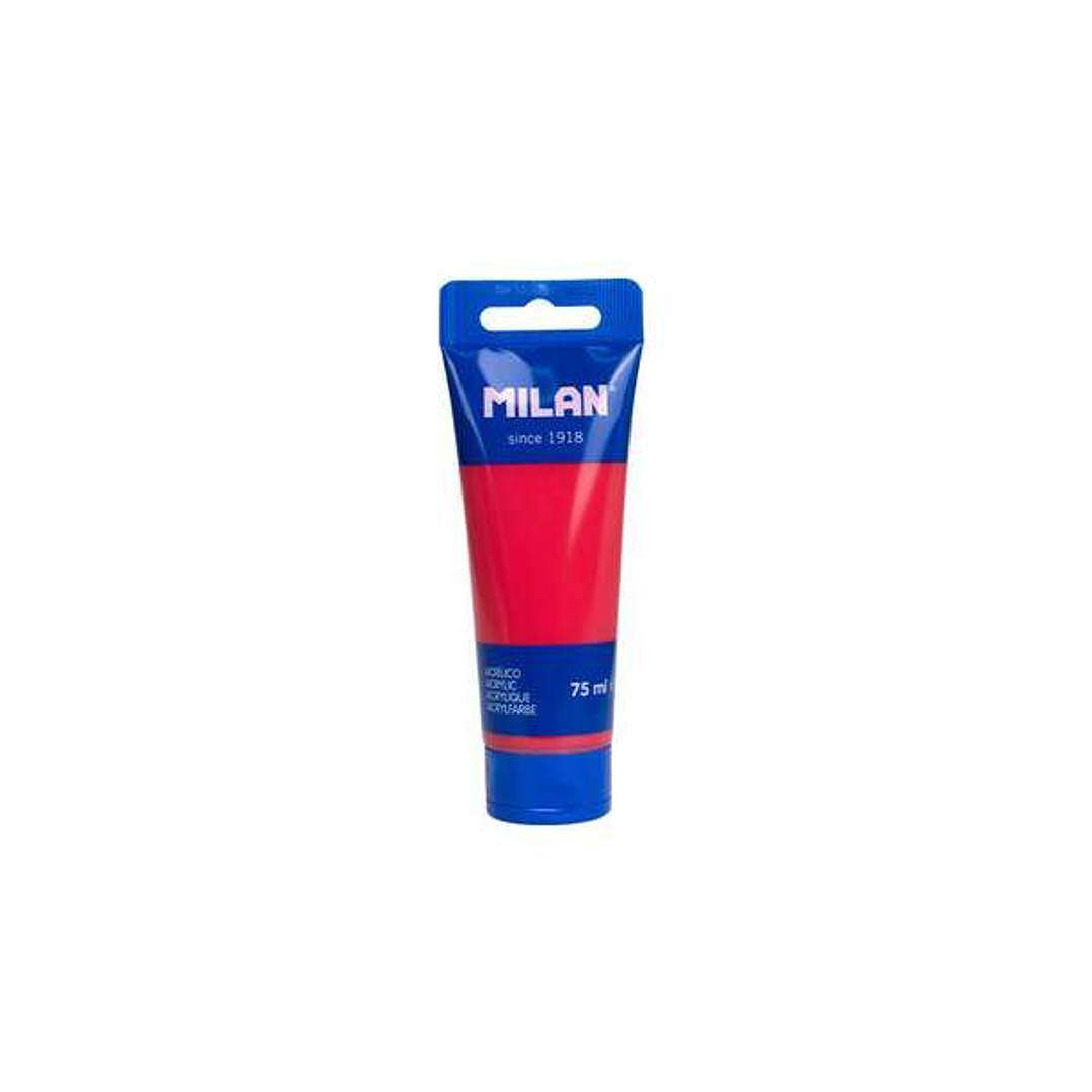 Milan Tubo de Pintura Acrilica 75ml - Pigmentos de Alta Calidad - Mezclable - Color Rojo Coral 1