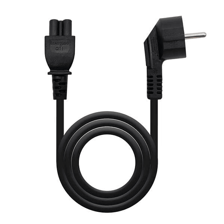 Nanocable Cable de Alimentacion CEE7 Acodado Macho a M-C5 Hembra Trebol 1.50m - Color Negro 1