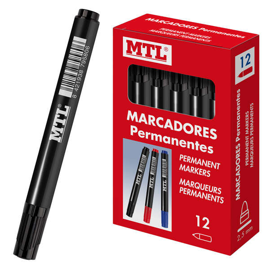 Dohe Marcadores Permanentes - Punta Conica de 2mm - Tinta Resistente al Agua y Secado Rapido - Cuerpo de Plastico - Clip en la Capucha - Ideal para Ro 1