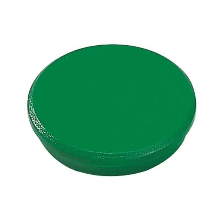 Dahle 95532 Pack de 10 Imanes para Pizarra Blanca - Diametro de 32mm - Color Verde 1
