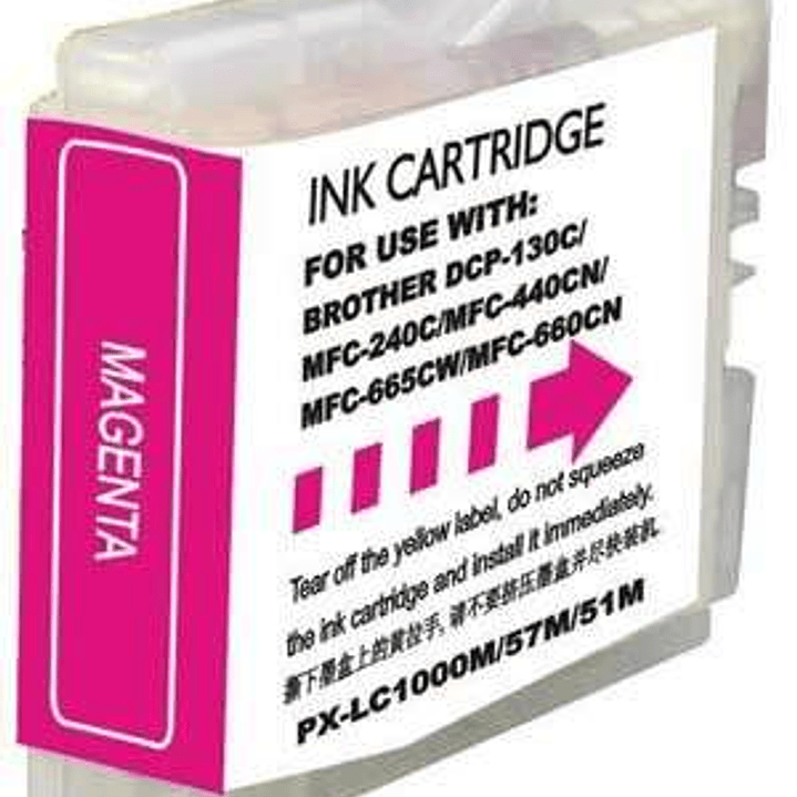 Brother LC1000XL/LC970XL Magenta Cartucho de Tinta Generico - Reemplaza LC1000M/LC970M 1