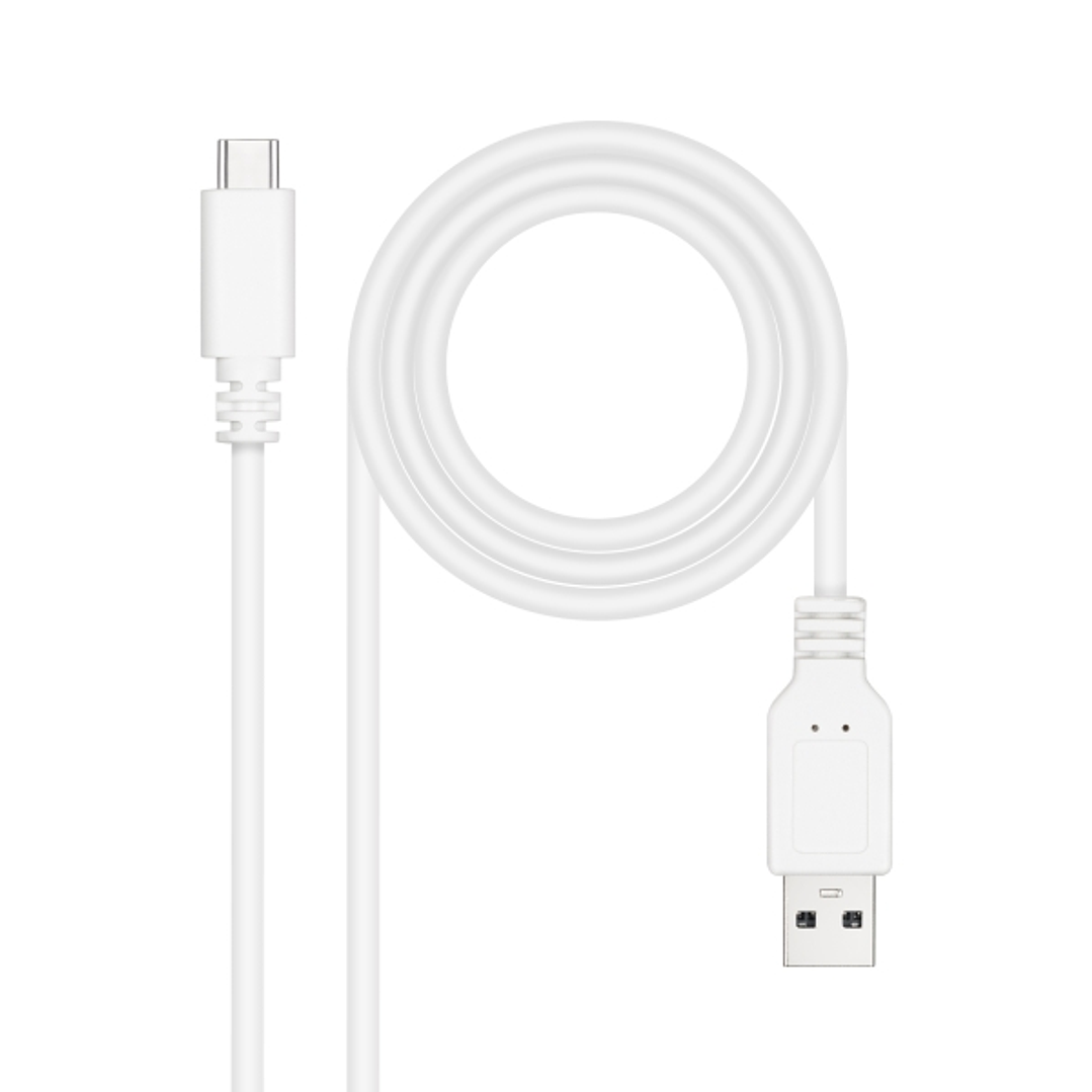 Nanocable Cable 2.0 3A USB-C Macho a USB-A Macho - Longitud 2m - Color Blanco 1