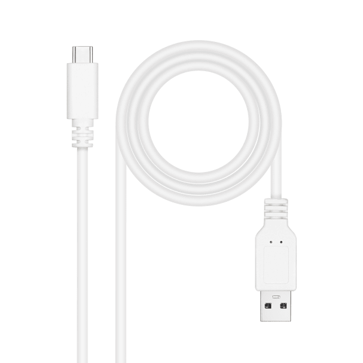 Nanocable Cable 2.0 3A USB-C Macho a USB-A Macho - Longitud 2m - Color Blanco 1