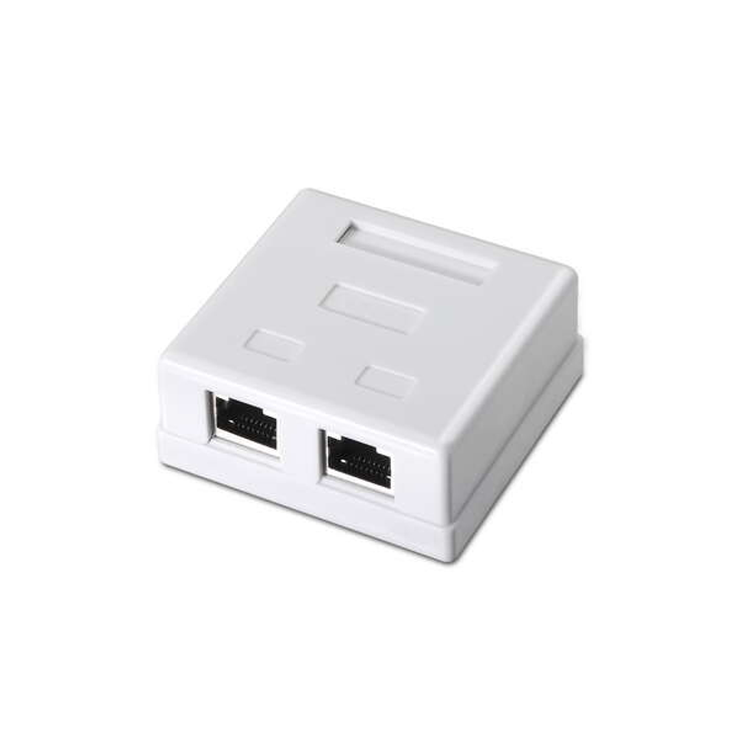 Aisens Roseta de Superficie RJ45 Cat.6 FTP 2 Tomas - Color Blanco 1