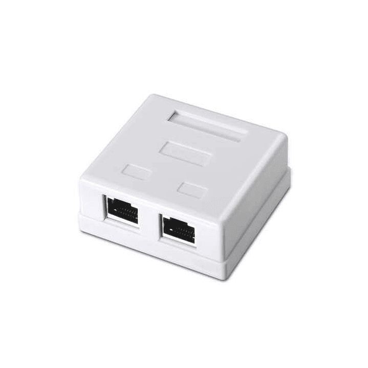 Aisens Roseta de Superficie RJ45 Cat.6 FTP 2 Tomas - Color Blanco 1