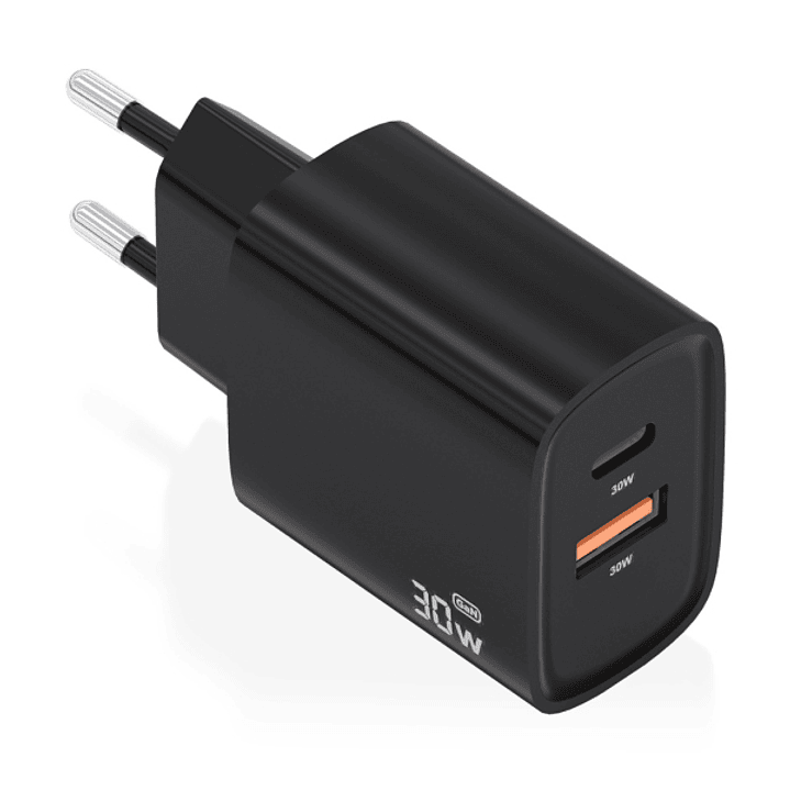 Aisens Cargador GaN 30W - USB-C PD3.0 - Tecnologia AI para Detectar Protocolo y Velocidad de Carga - Color Negro 1