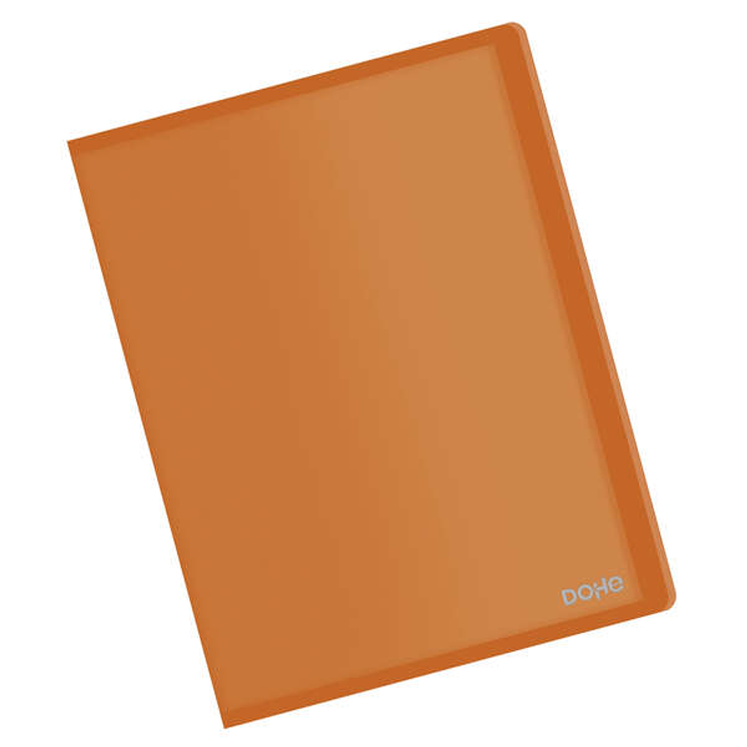 Dohe Carpeta con 20 Fundas Transparentes Soldadas A4 80mic - Tapa Flexible de Polipropileno - Color Naranja 1