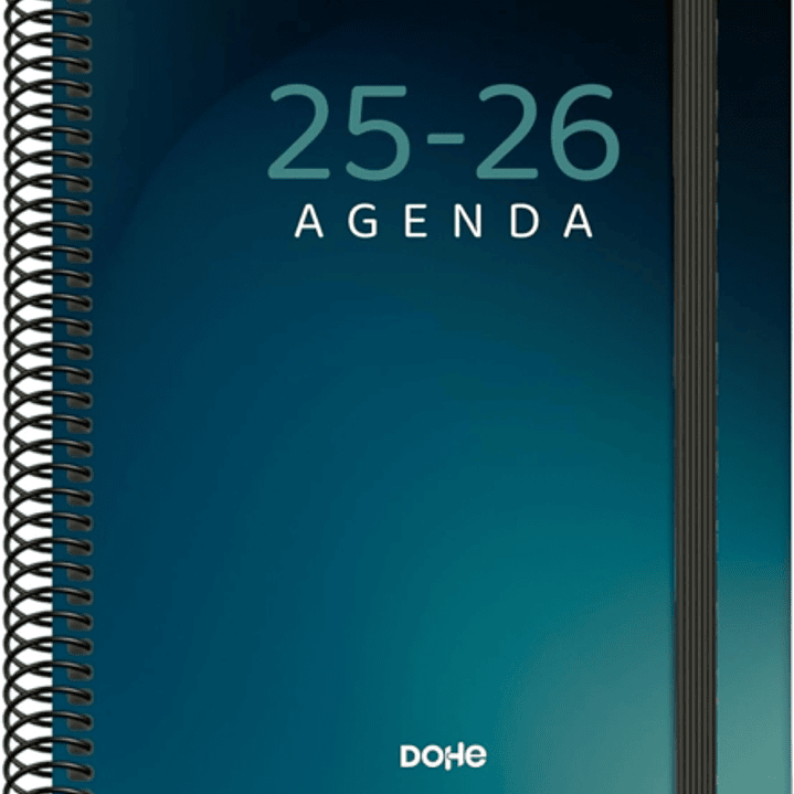 Dohe Boreal Agenda Escolar 25/26 Espiral A5 - Semana Vista - Papel 70g/m2 - 4 Hojas de Pegatinas - Cubierta de Carton Plastificado - Cierre con Goma E 1