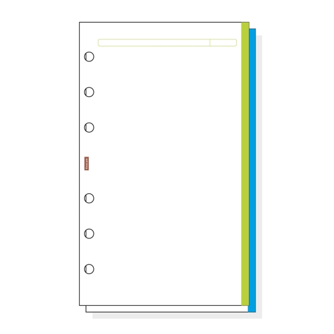 Finocam R445 Recambio para Agendas Open - Liso con Banda de Color - Formato 400 - 91x4x152mm - Color Blanco 1