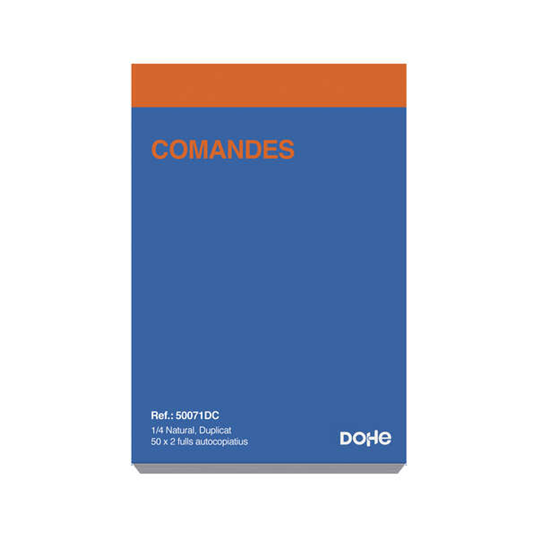 Dohe Talonarios Preimpresos a Dos Tintas en Papel Autocopiativo - 100 Hojas - Cuarto Natural - Duplicado 1