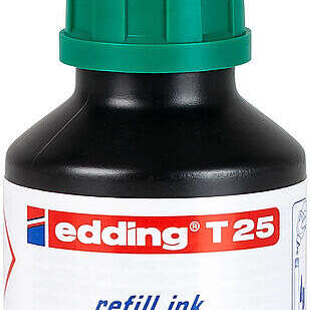 Edding T25 Bote de Recarga para Rotulador Permanente - Capacidad 30ml - Color Verde 1