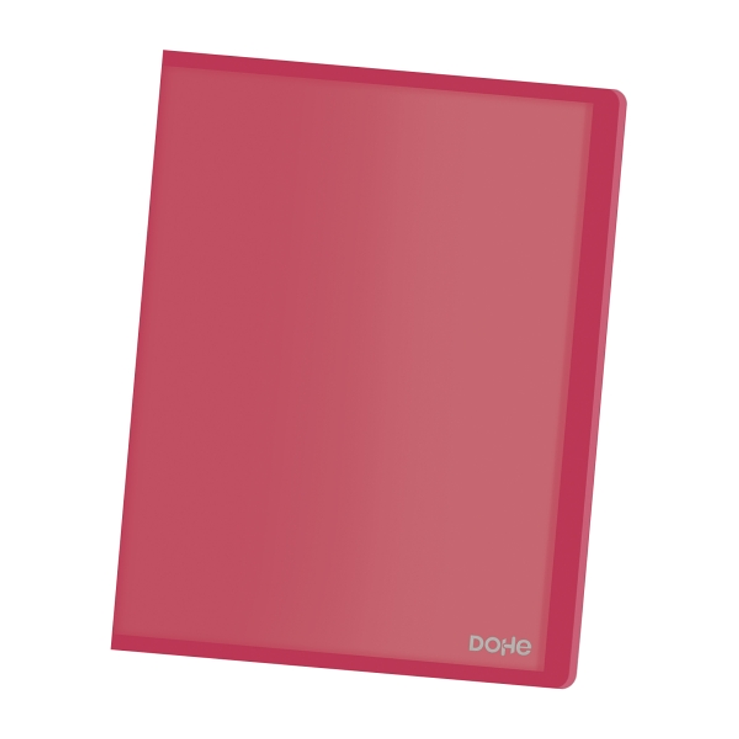 Dohe Carpeta con 20 Fundas Transparentes Soldadas A4 80mic - Tapa Flexible de Polipropileno - Color Rojo 1