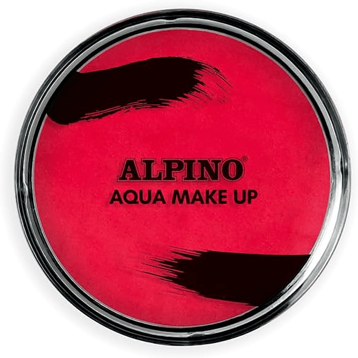 Alpino Aqua Make-up Polvera de Maquillaje Facial Acuarelable - Se Lava con Agua y Jabon - Color Rojo 1