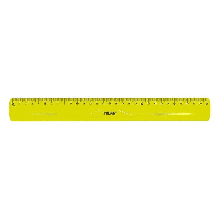 Milan Regla Flexible y Resistente - Longitud 30cm - Color Amarillo Translucido 1