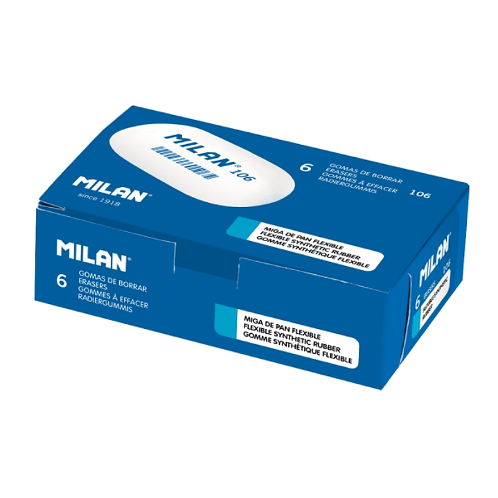 Milan Oval 106 Gomas de Borrar - Miga de Pan - Caucho Sintetico - Color Blanco 1